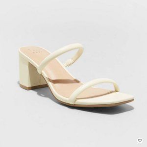 Women's Cris Square Toe Pumps - A New Day™ Yellow 8.5W